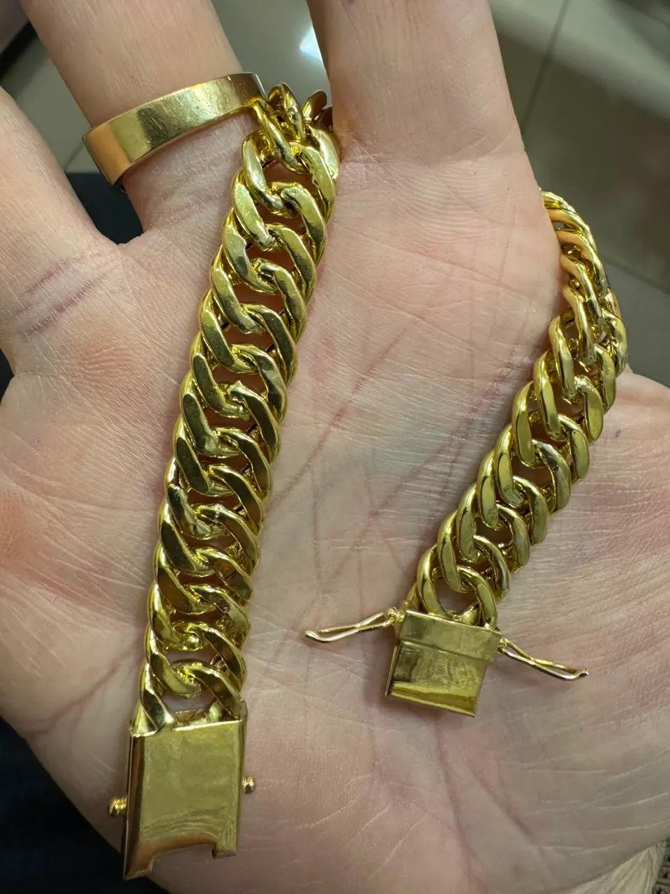Pulseiras Groumet de ouro 18k procedência garantia eterna