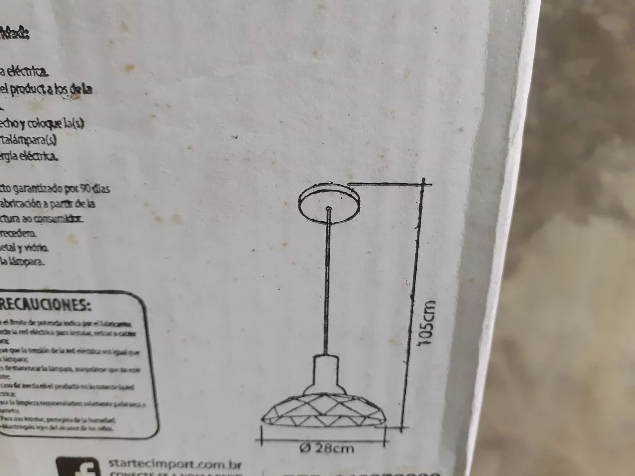Pendente moderno branco e acrílico lapidado  - Foto 2