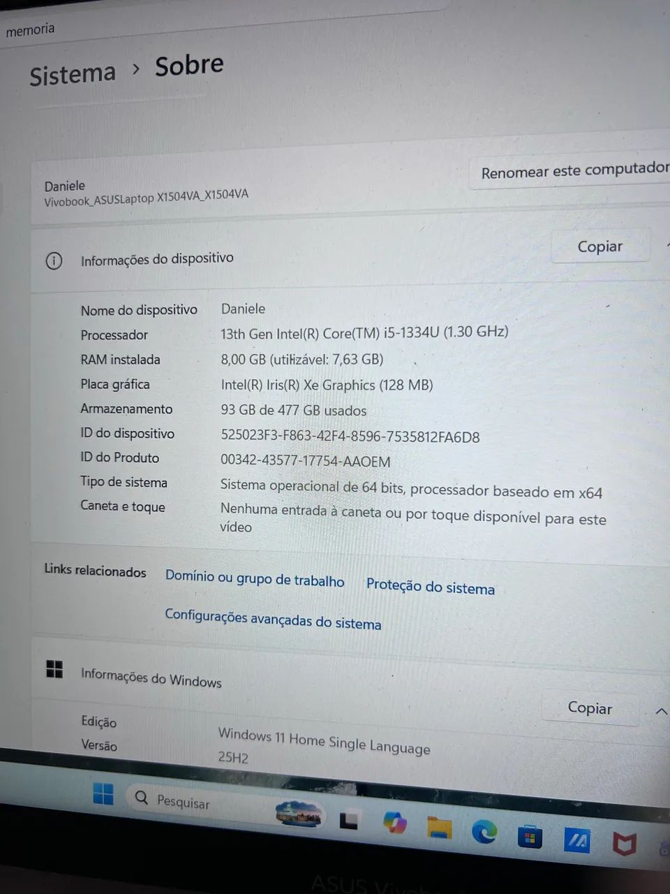 Notebook ASUS VIVOBOOK 8 RAM - Foto 3