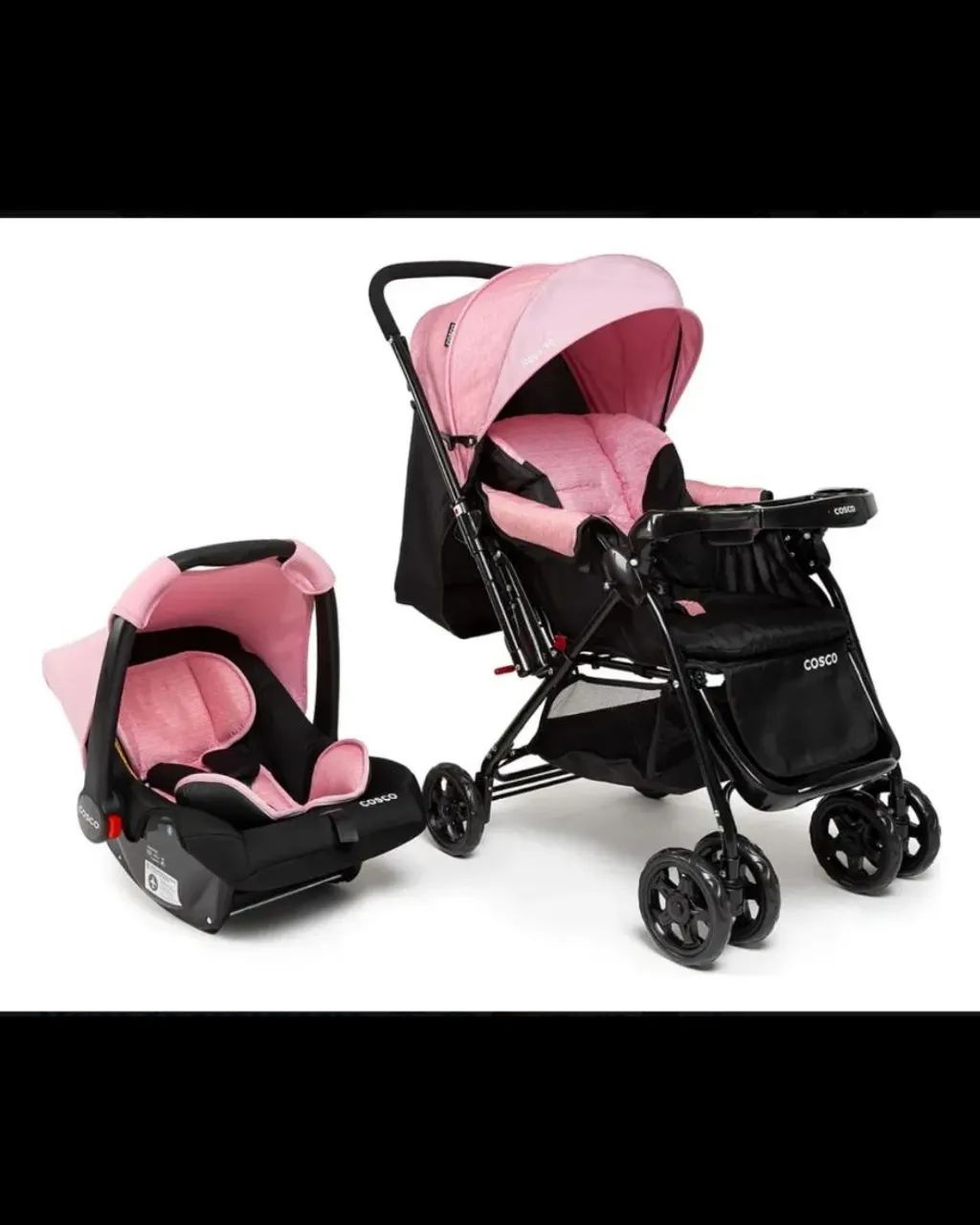 Carrinho e bebê Conforto da marca cosco