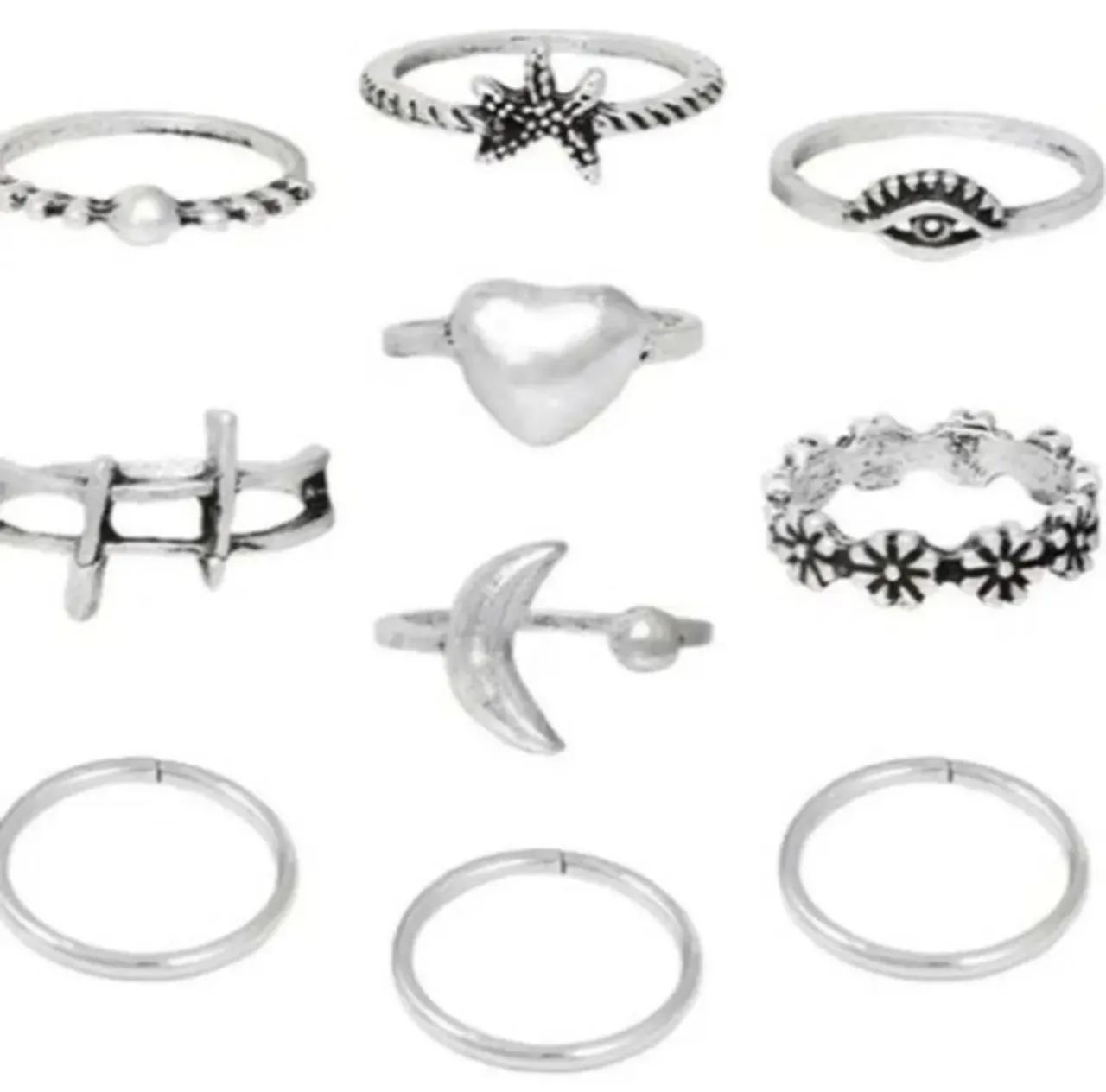 KIT COM 10 ANÉIS PANDORA VARIADOS - PALÁDIO