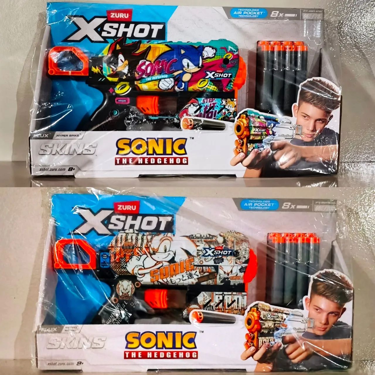 Lançador Nerf X-Shot Skins Flux Sonic Hyper Spike Candide Novo