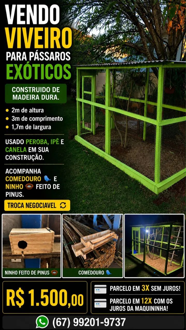 VIVEIRO PARA AVES EXÓTICAS - Foto 2
