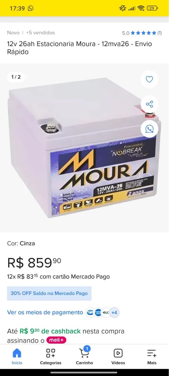 Bateria estacionária nobreak
