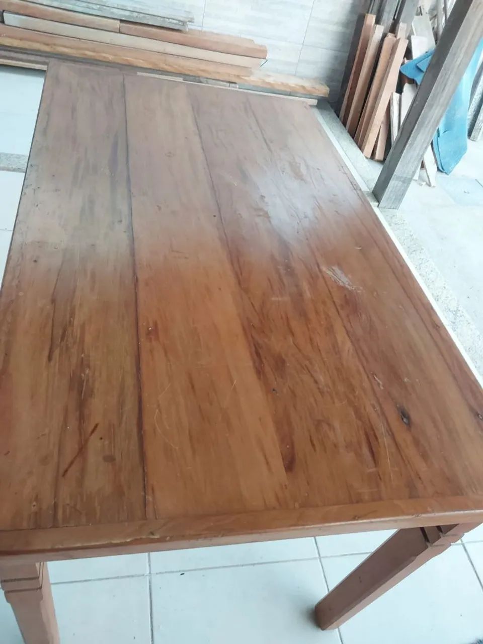 Mesa com 4 cadeiras de madeira Peroba rosa  - Foto 5