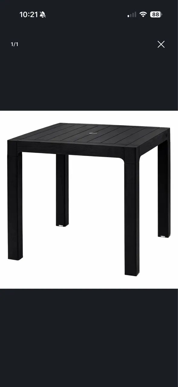 Mesa de plástico reforçado preta com pés removíveis perfeita para área externa e interna.  - Foto 3