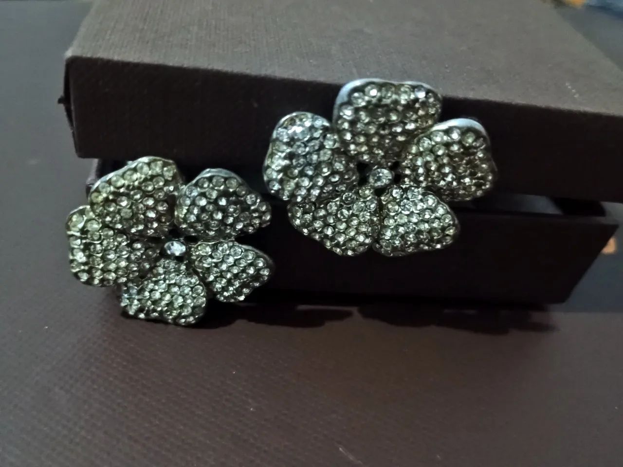 Brinco de pressão ( prata designer strass 