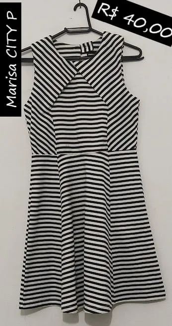 Vestido Evasê Listrado