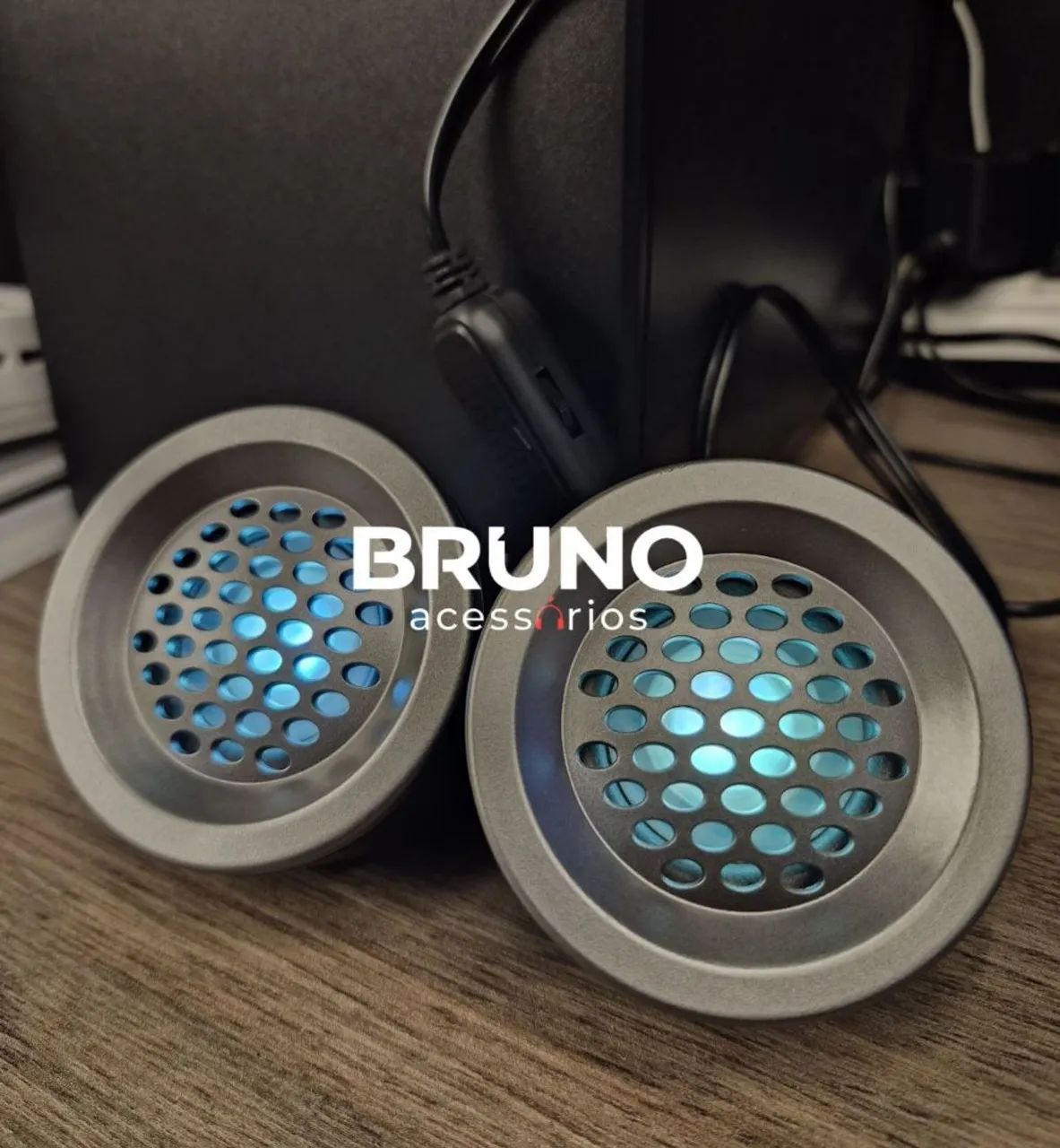 Caixa de som gamer compacta RGB - audio Hi-Fi para PC e Notebook  - Foto 3