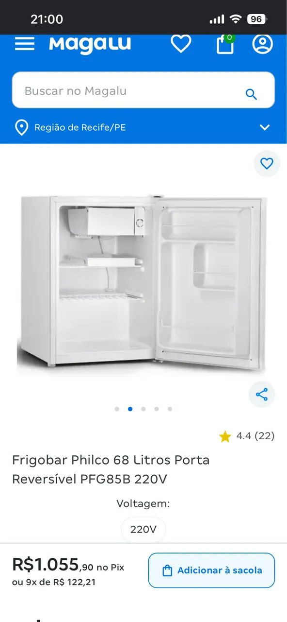 Frigobar da marca Philco