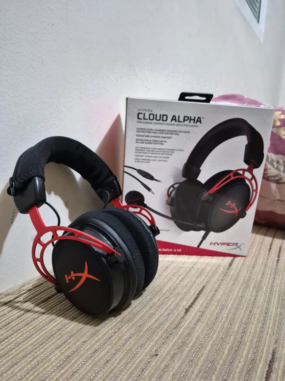 Headset Gamer HyperX Cloud Alpha - Completo (Caixa, Cabos e Microfone)