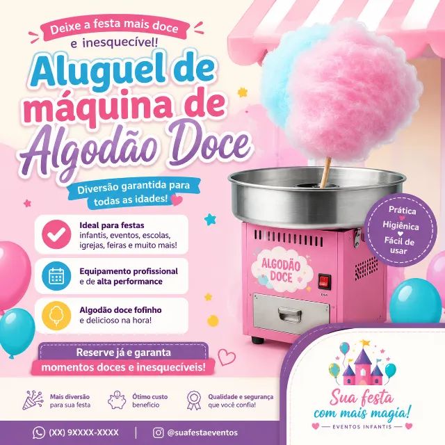 Aluguel de máquina de algodão doce 