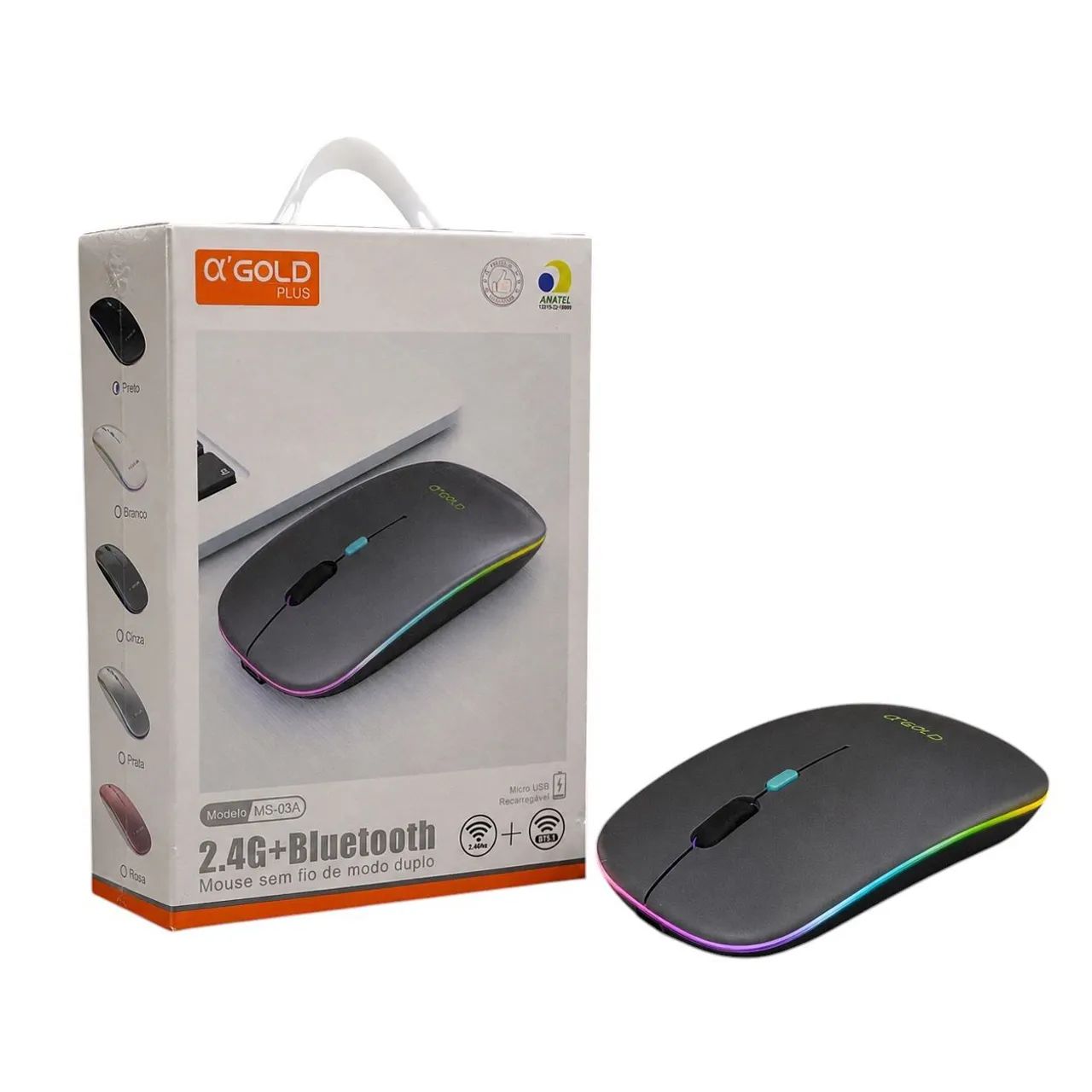 MOUSE SEM FIO BLUETOOTH GOLD PLUS MS-03A