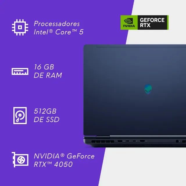 Notebook Dell Alienware Aurora 16 - Rtx4050 16gb Core5 W11 (NOTEBOOK GAMER) - Foto 4