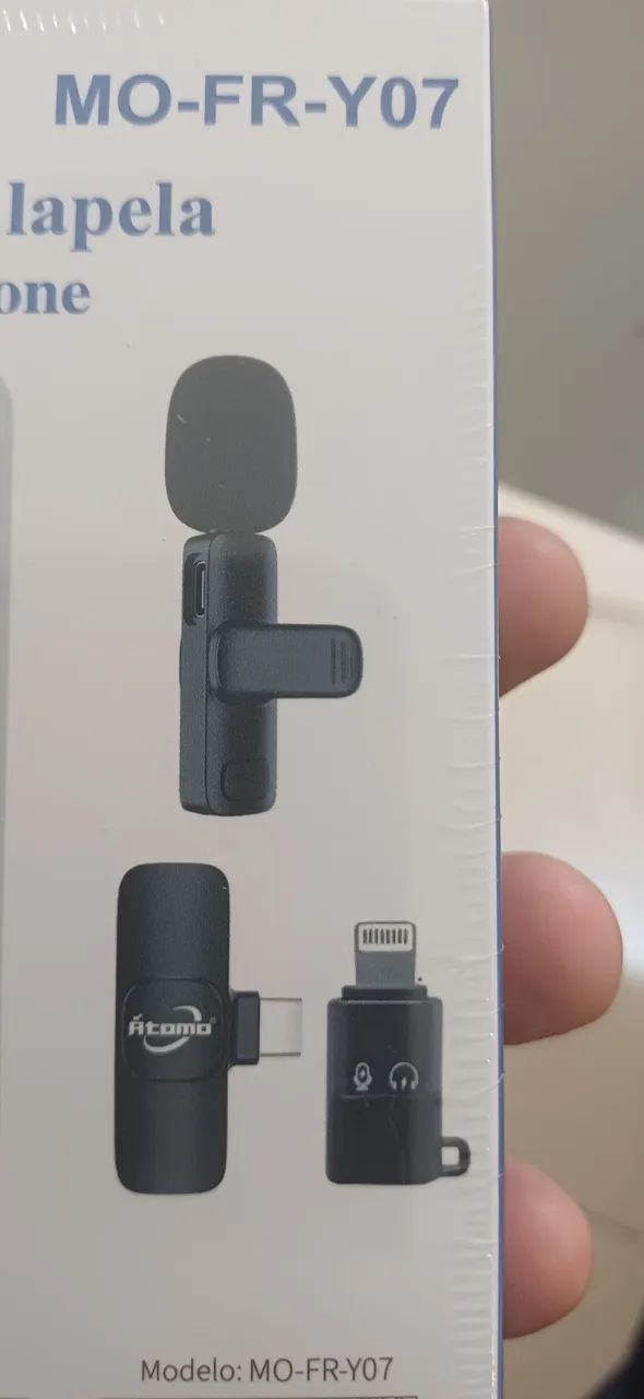 Microfone de Lapela para Tipo C e Iphone Átomo  MO-FR-Y07 - Foto 5