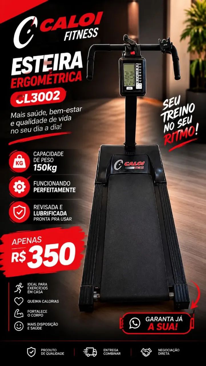 ESTEIRA ERGOMÉTRICA CALOI CL3002