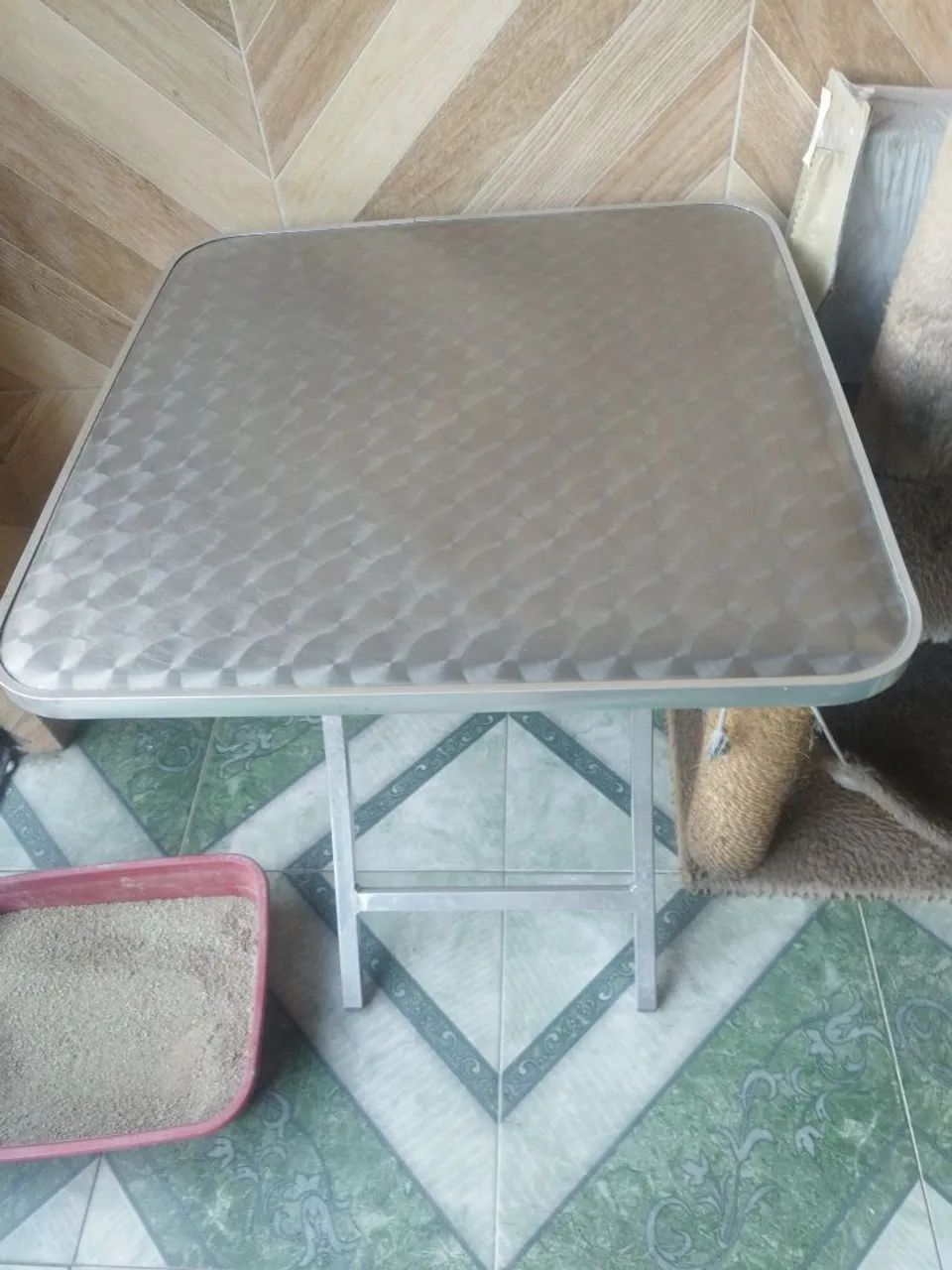 Mesa redonda inox para terraço 