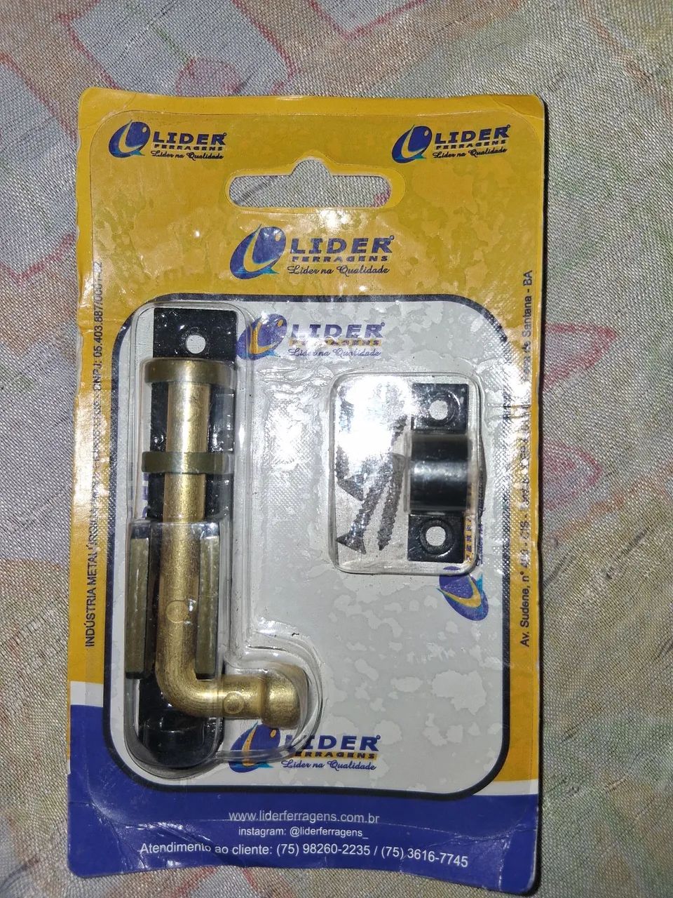 Ferrolho 9cm para porta/janela de madeira ou alumínio 