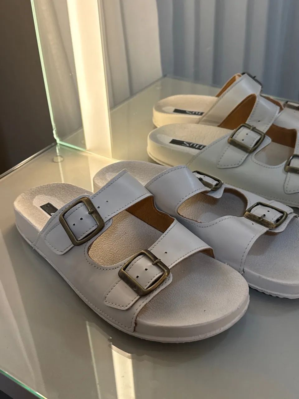 Chinelo estilo birken branco 