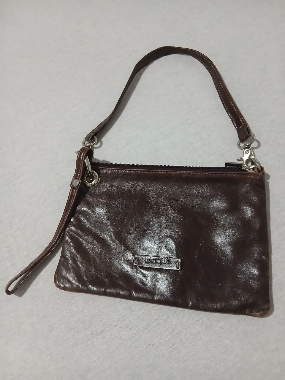 LINDA BOLSA DE COURO LEGÍTIMO DA  ARGENTINA  BLAQUE 
