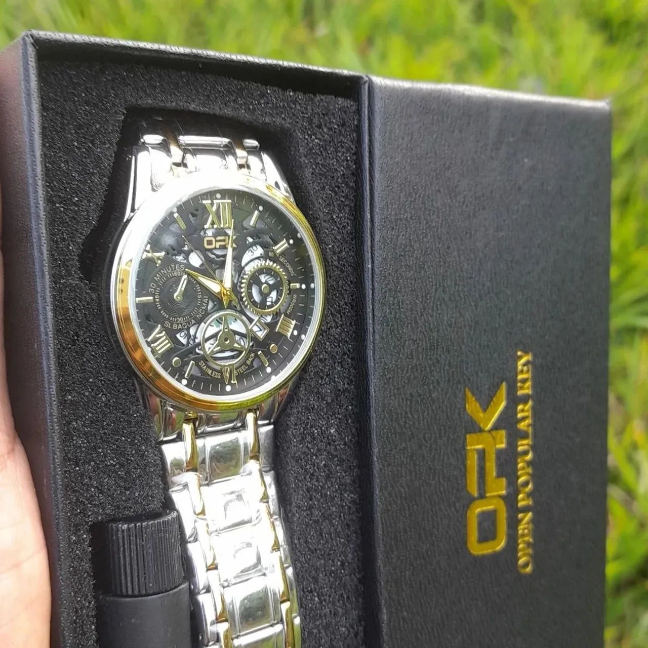 Relógio opk masculino aço inox