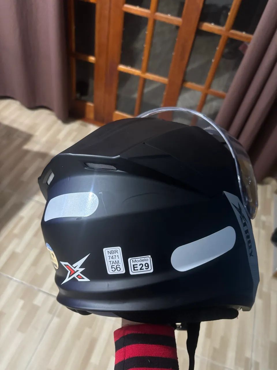 Capacete Xtroy Escamotavel Preto - Foto 4