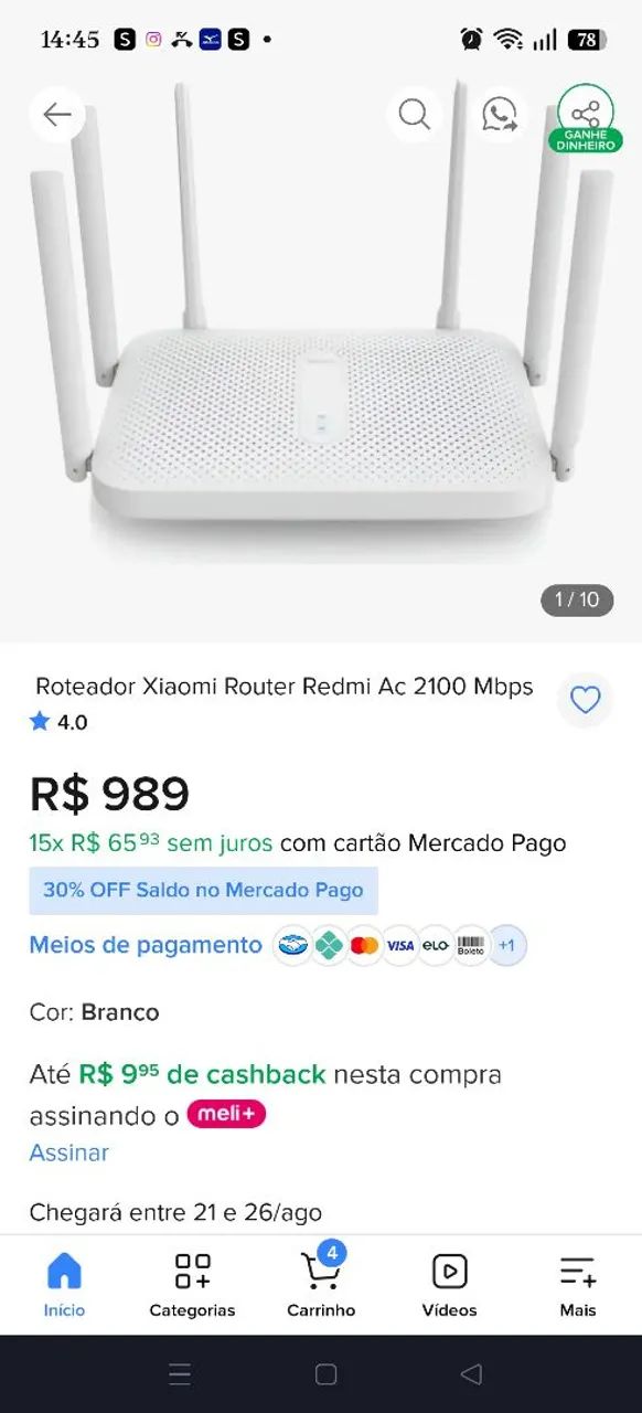 Vendo roteador redmir AC 2100 - Foto 3