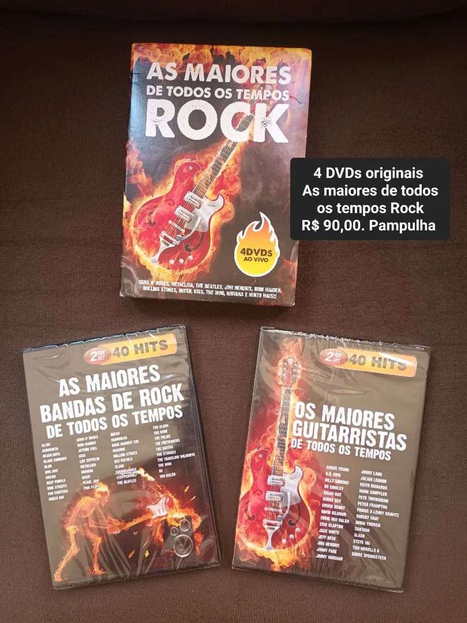 4 DVds box os melhores de todos tempos Rock