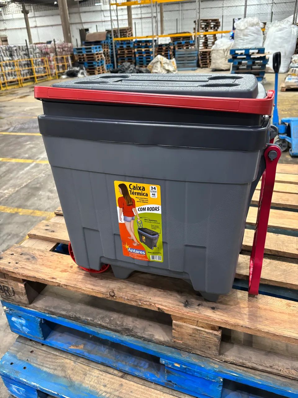 Caixa Térmica 34 Litros com alça e rodinhas