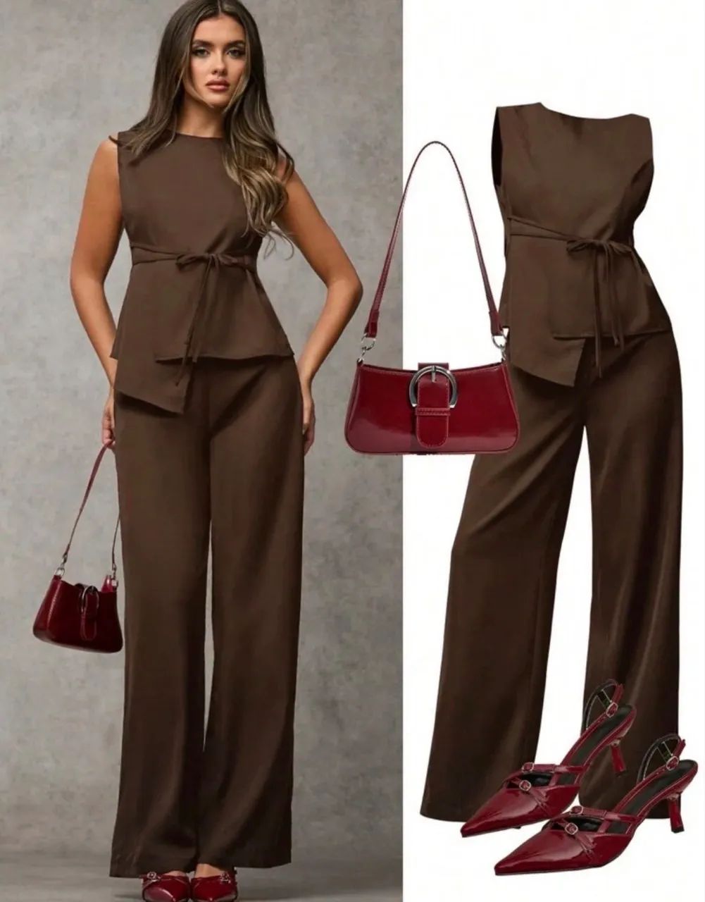 conjunto de alfaiataria bae marrom