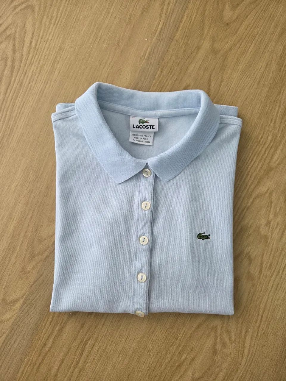 polo piquet lacoste azul claro p