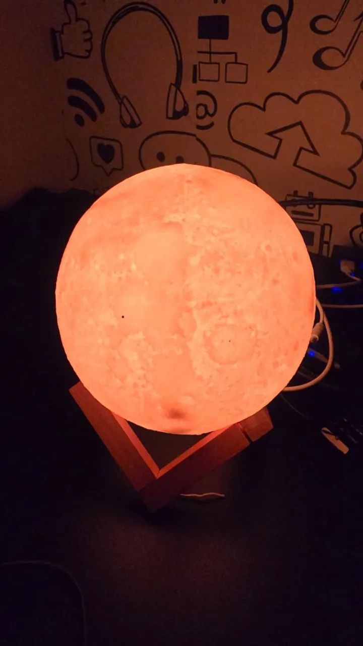Luminaria 3d Touch Lua Cheia Abajur Led Decoracao Usb Rgb - Foto 3