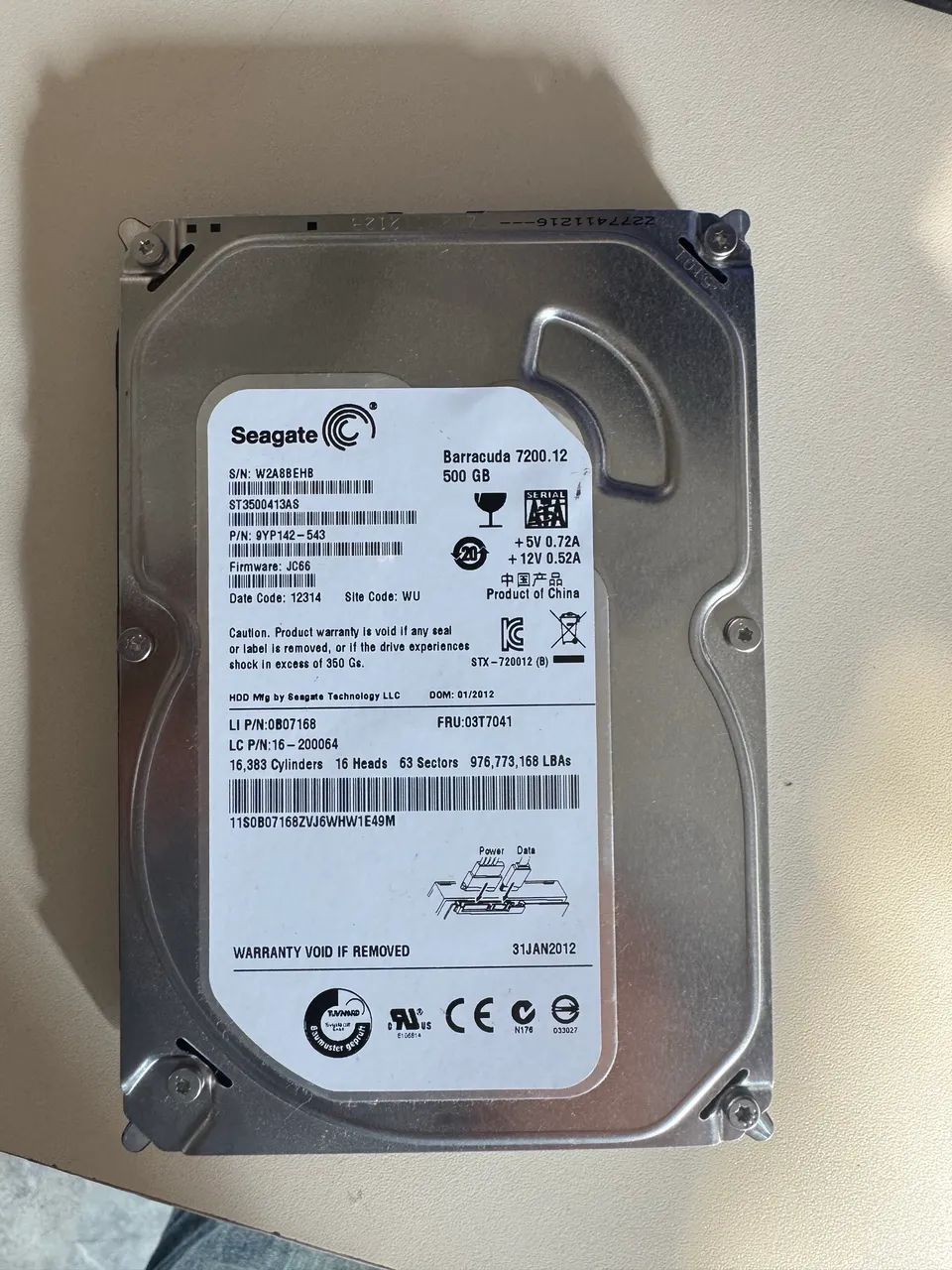 HD 500 GB Barracuda 7200.12 sagate