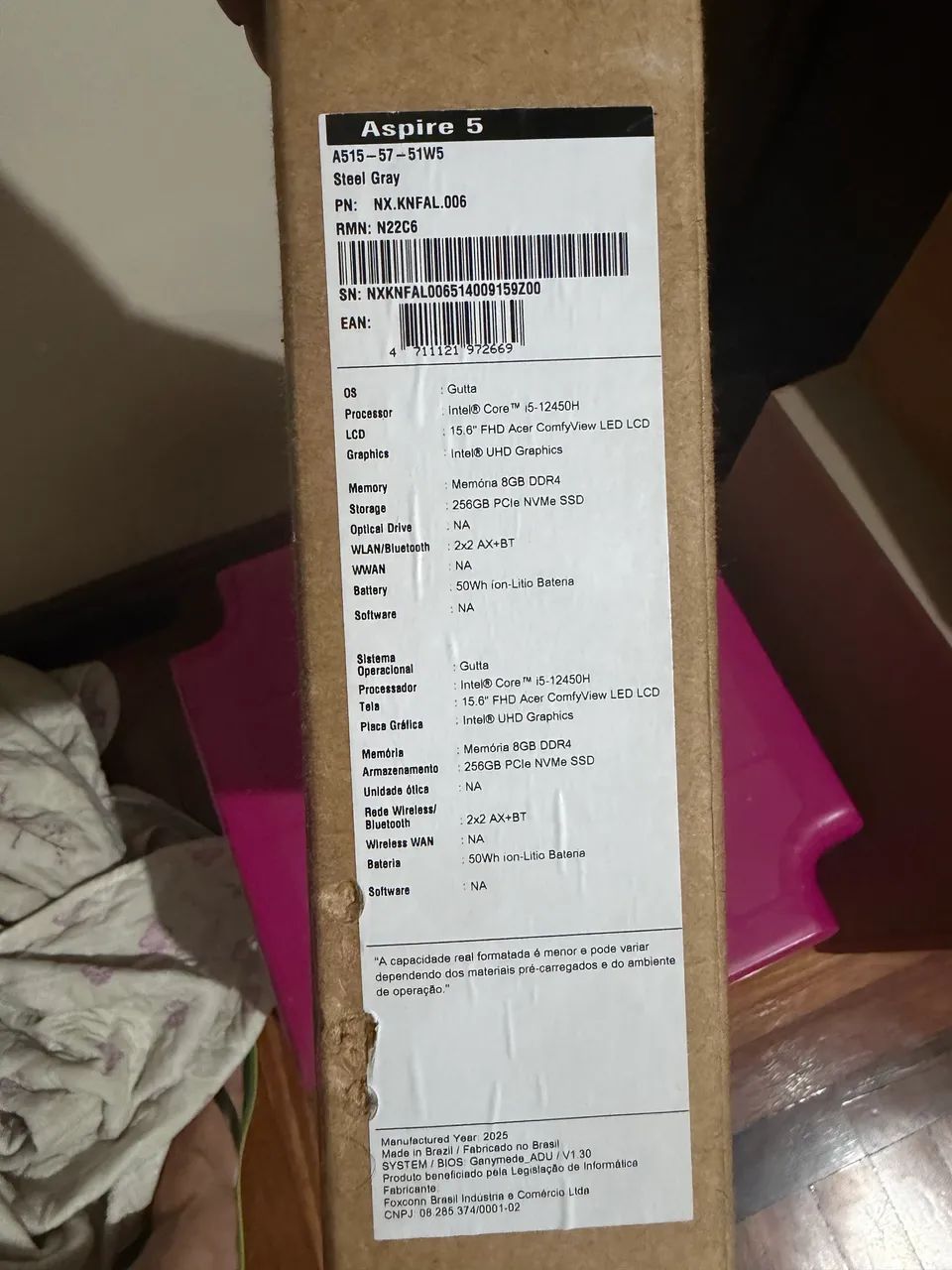 Notebook lacrado Intel core I5