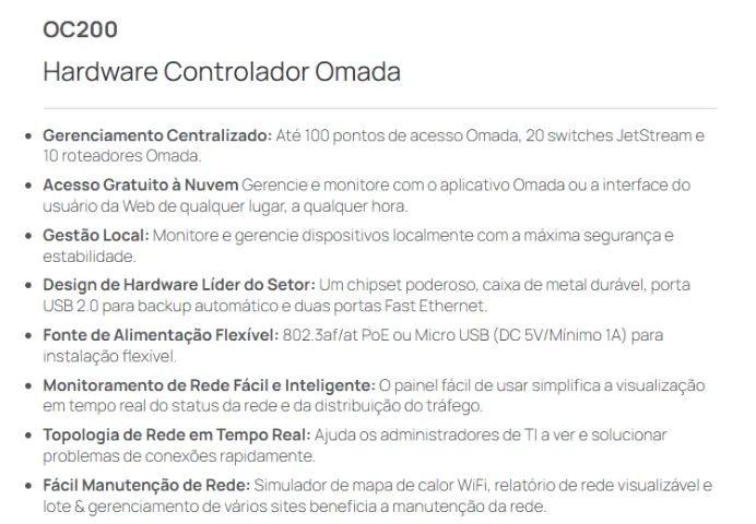 TP-Link OC200 Omada Controller - Gerenciador de Rede - Foto 4