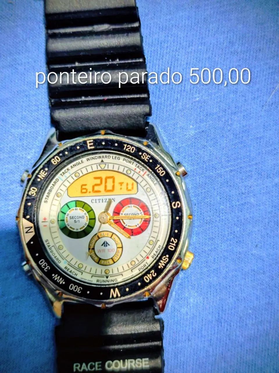 Relógio Citizen c050 ponteiro não funciona digital ok 