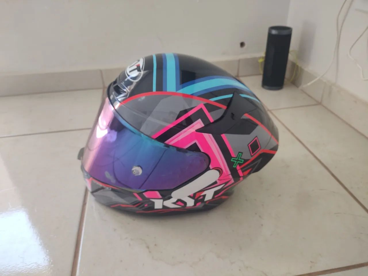 Capacete kyt mazlab número 58 vizeira Iridium  - Foto 3