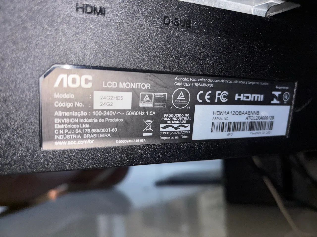 Monitor Gamer AOC 24G2HE5 24? IPS Full HD - Foto 5
