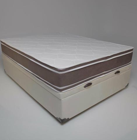 Conjunto box baú casal 138x188 + colchão de molas ensacadas pilow top Apenas 1199,00 - Foto 3
