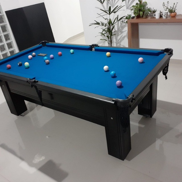 Mesa de Bilhar Charme 2,20 x 1,20 Preta Verniz Cód: B1V21O14 - Foto 3