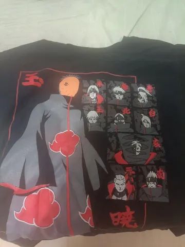 Camiseta dupla face naruto akatsuki infantil