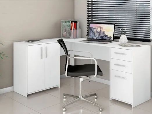 Sala escritório mesa escrivaninha office em L