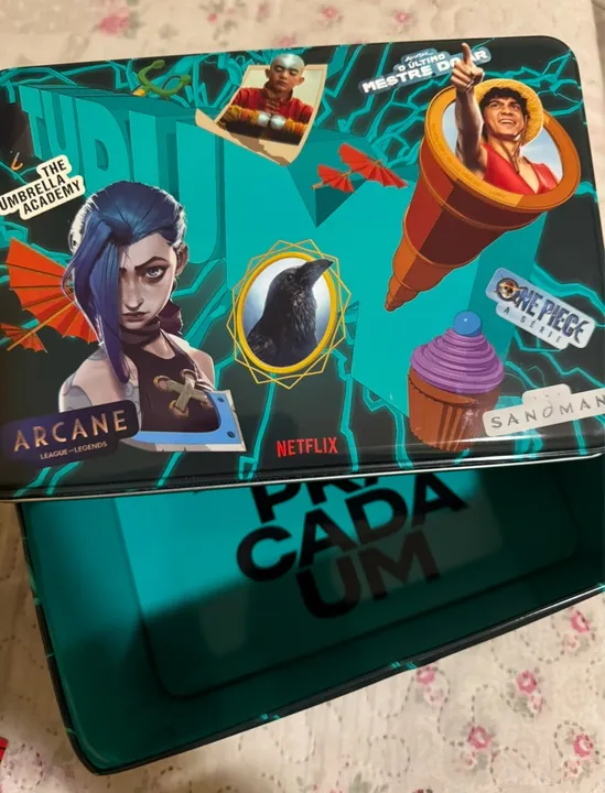 Lata Verde Arcane TUDUM Netflix (somente a lata, está vazia)