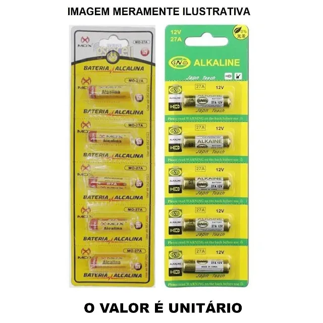 Pilha bateria A23 23A A27 27A para controle remoto portão e copiador