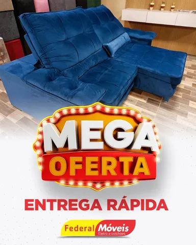 Sofá Retrátil e Reclinável 2,20m Molas e Percintas Elásticas - Lançamento 