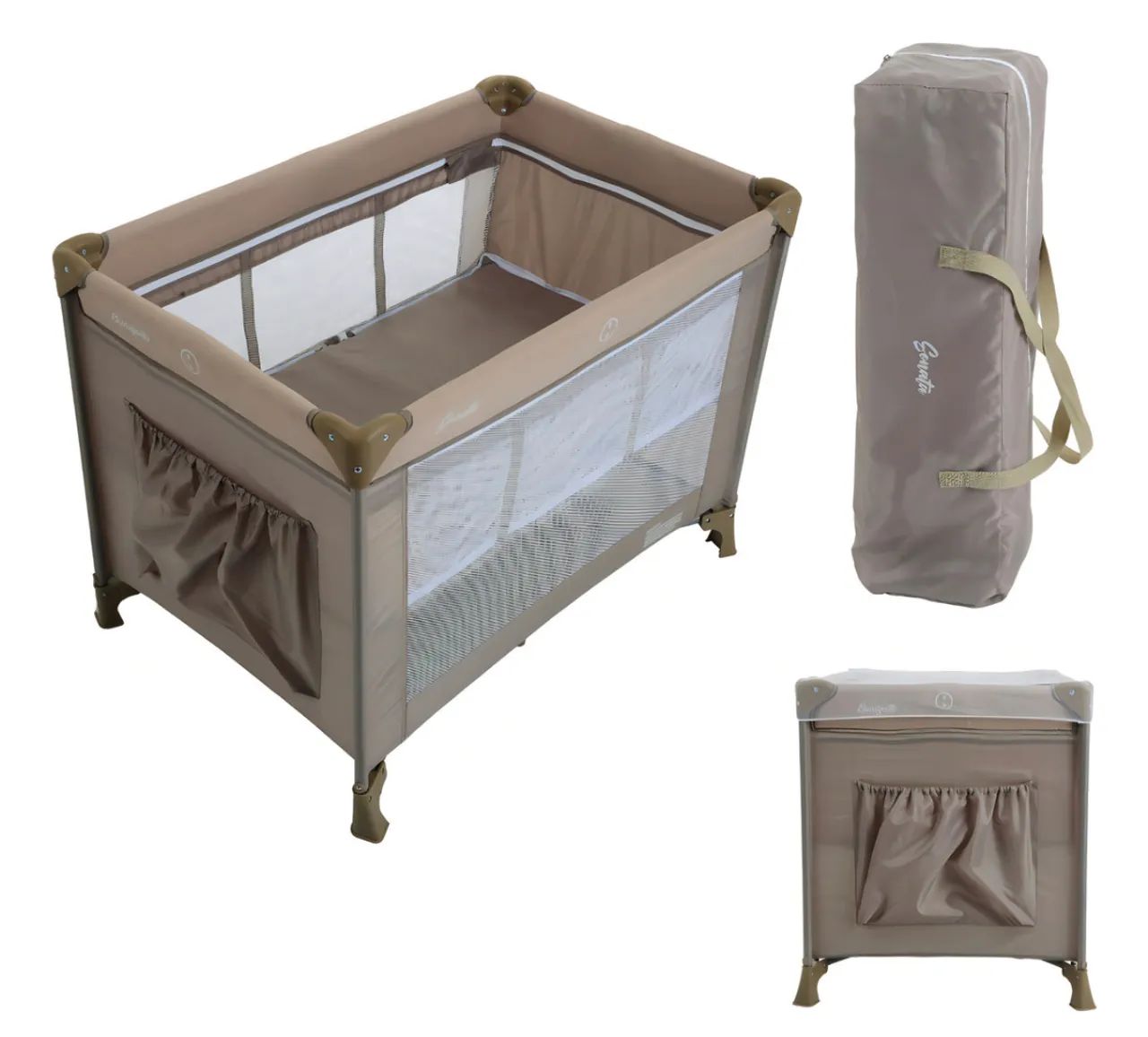 Berço Portátil Sonno Baby - Bege - Foto 2