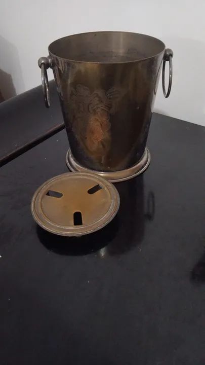 Balde de gelo antigo com separador gelo/água, espessurado a prata. Eberle - Foto 4