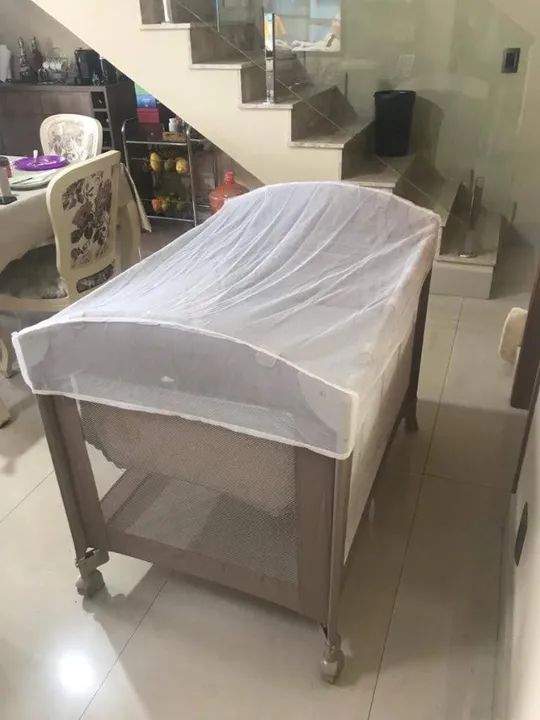 Berço Desmontável Camping Burigotto Begê - Foto 3