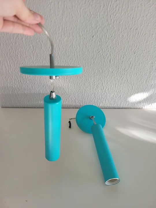 Kit 2 luminárias pendentes verde tiffany - Foto 2