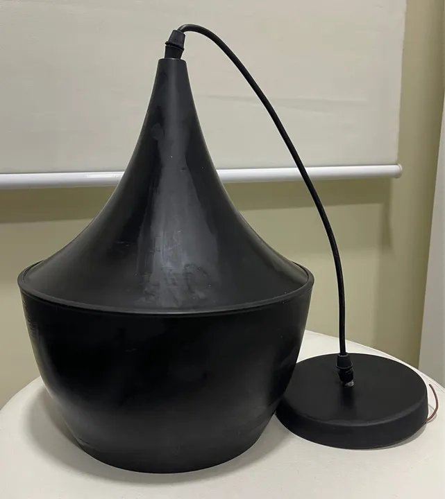 Luminária de Teto Pendente Moderno de Alumínio Preto